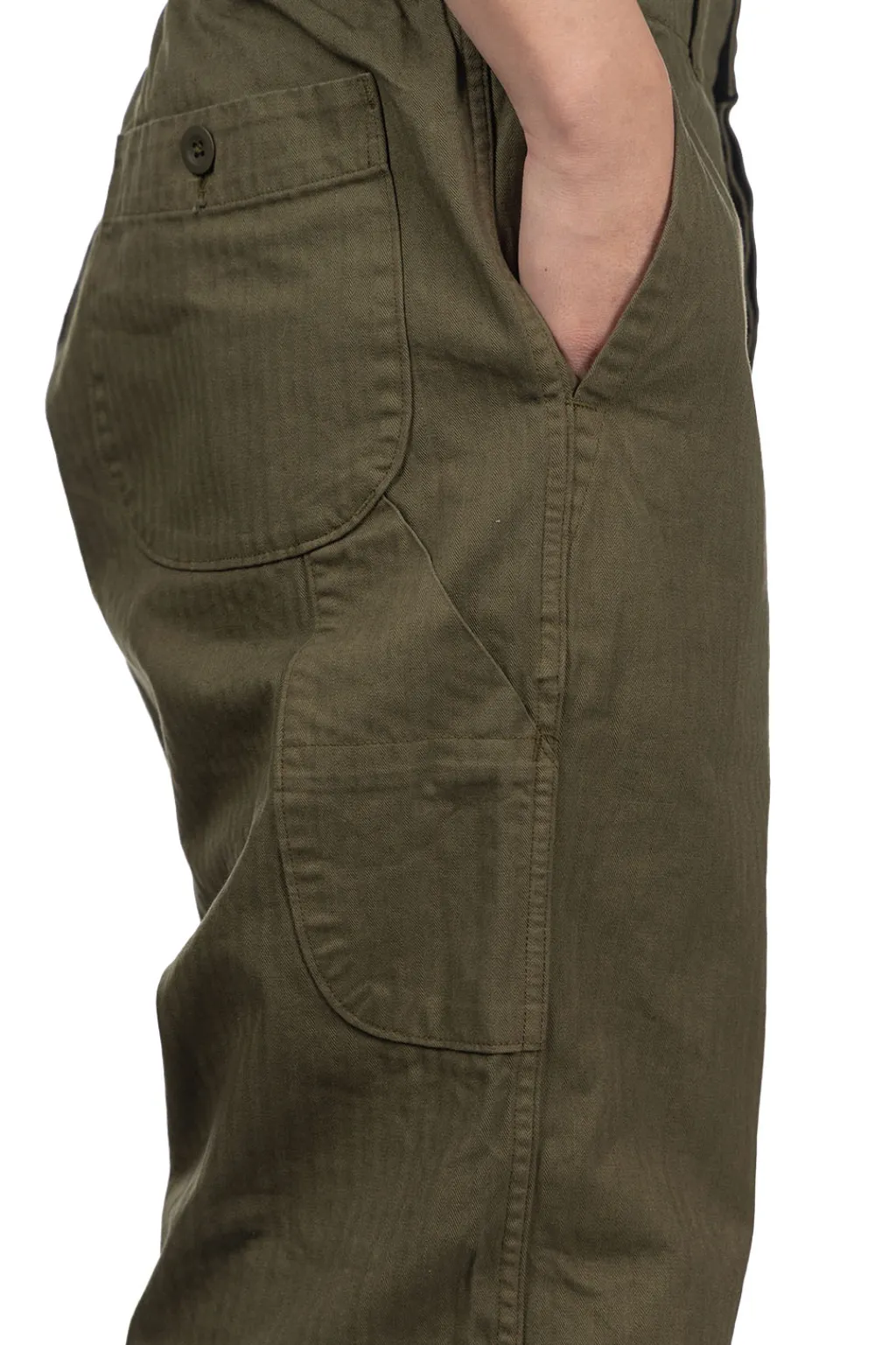 Best OrSlow Wide Fit French Work Pants - Army Green