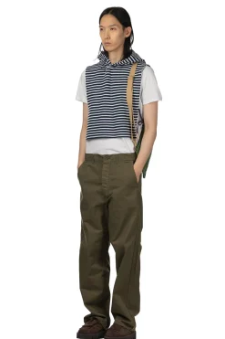 Best OrSlow Wide Fit French Work Pants - Army Green
