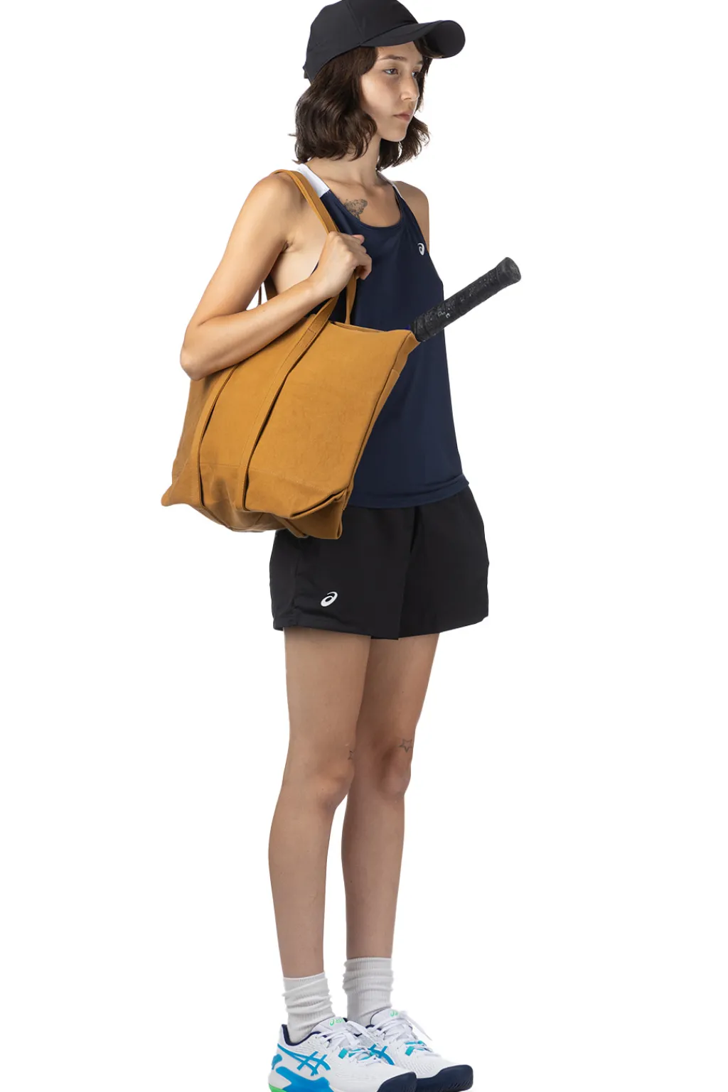 Hot Asics Women Court Tank - Midnight x Brilliant White