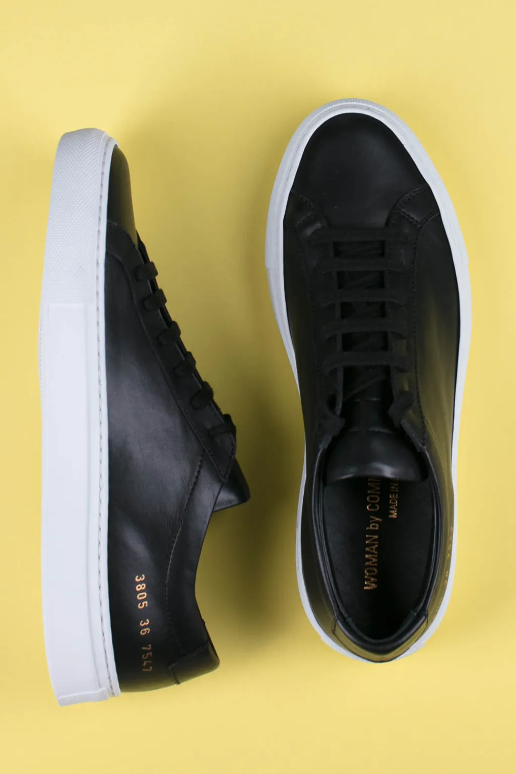 Clearance Common Projects Women's Original Achilles Low Black with White Sole