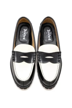Fashion Kenford Fine Shoes Women's Tank Sole Loafers - Black White