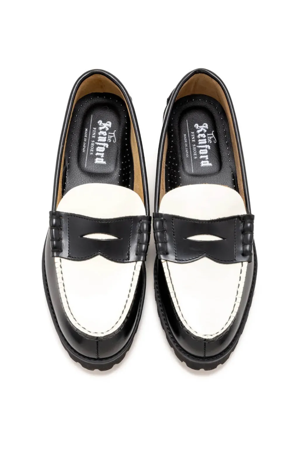 Fashion Kenford Fine Shoes Women's Tank Sole Loafers - Black White