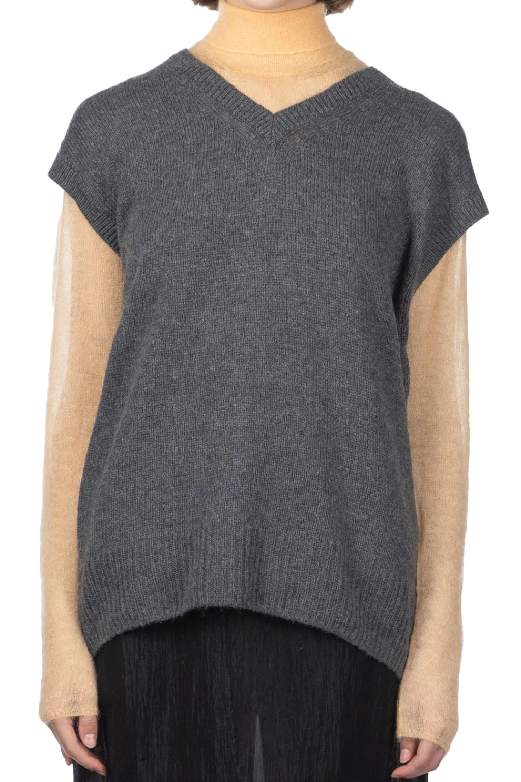 Outlet AURALEE Wool Cahsmere Silk Knit Vest - Grey