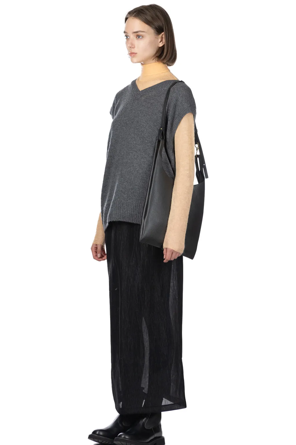 Outlet AURALEE Wool Cahsmere Silk Knit Vest - Grey