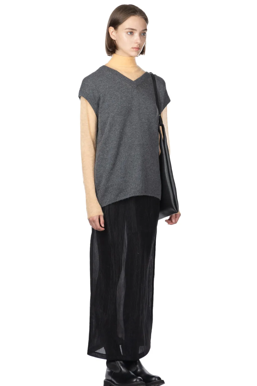 Outlet AURALEE Wool Cahsmere Silk Knit Vest - Grey