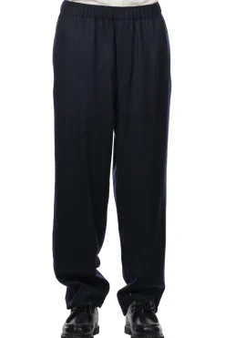 Fashion YLEVE Wool Flannel Trousers - Navy