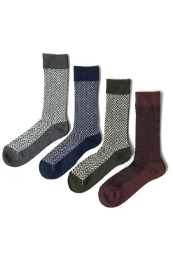 Discount Anonymous Ism Wool Herringbone Crew Socks - 4 Color Choices