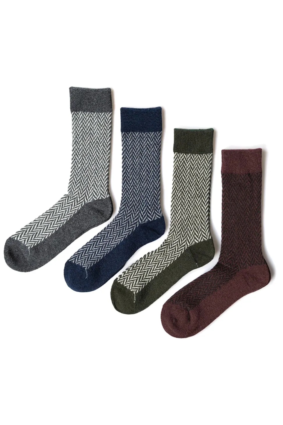 Discount Anonymous Ism Wool Herringbone Crew Socks - 4 Color Choices