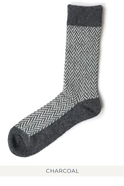 Discount Anonymous Ism Wool Herringbone Crew Socks - 4 Color Choices