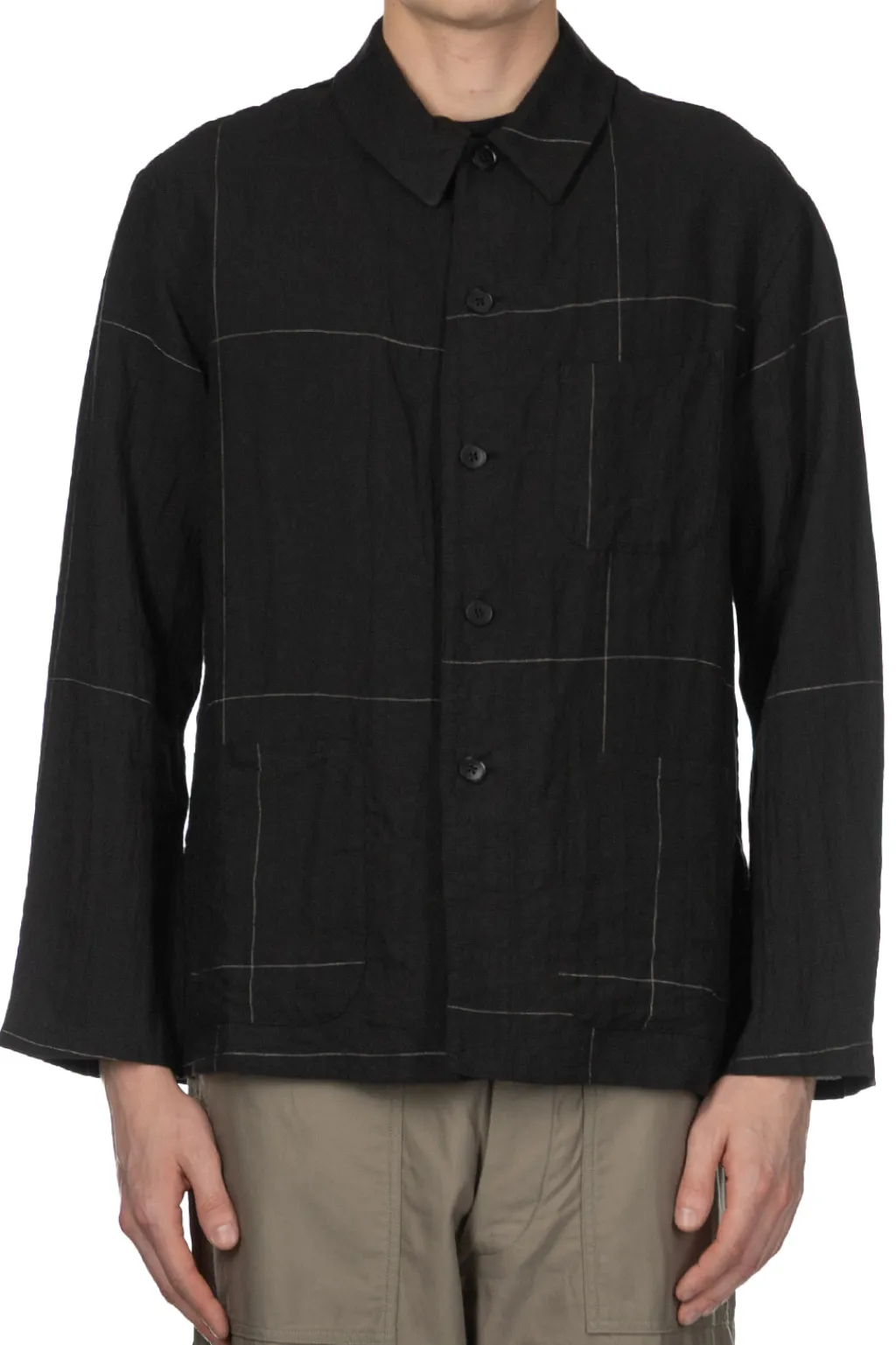 Sale Kaptain Sunshine Work Shirt Jacket - Black Pane