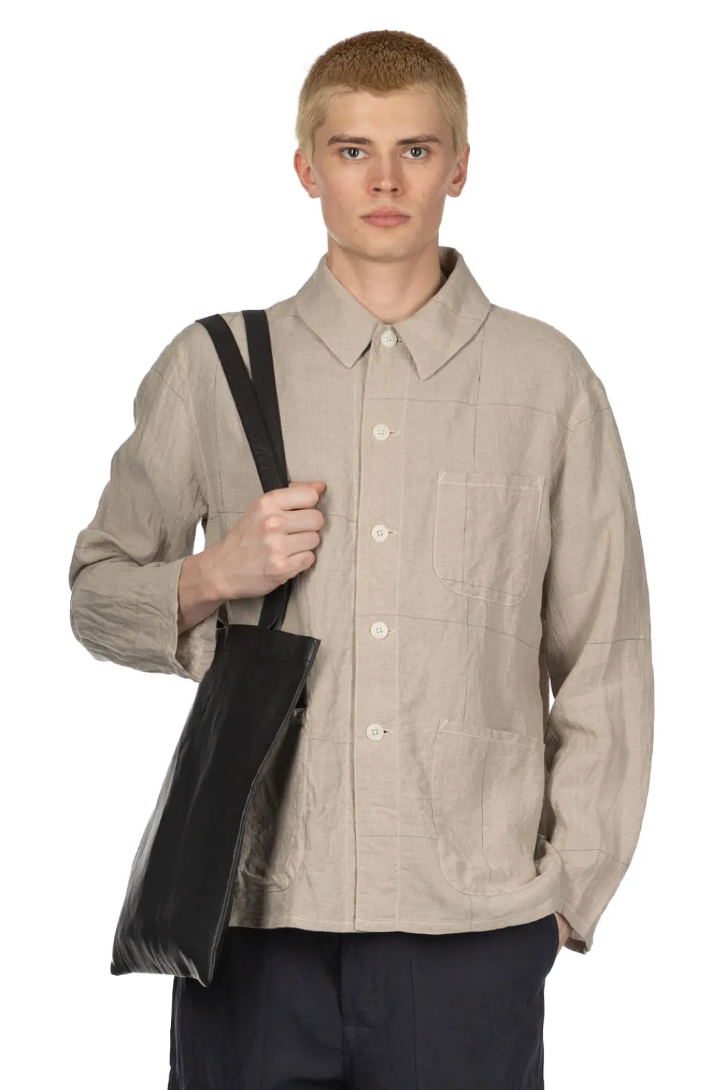 New Kaptain Sunshine Work Shirt Jacket - Natural Pane