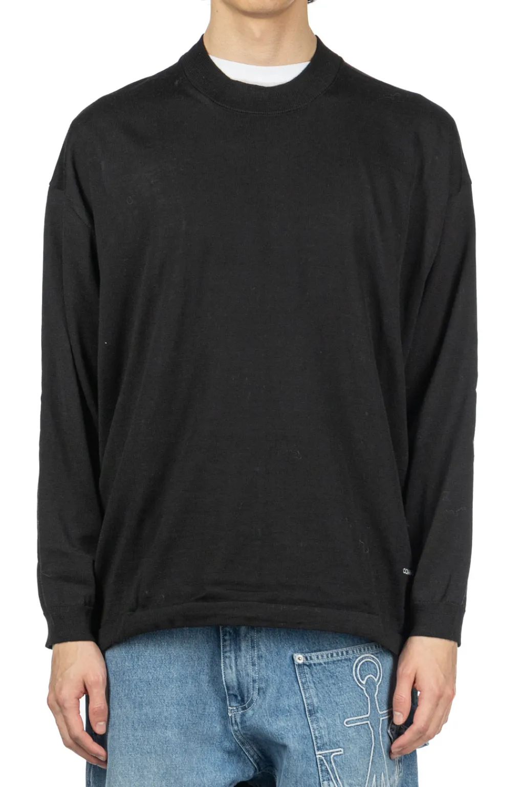 Sale Comme Des Garcons Homme Worsted Wool Jersey Sweater - Black