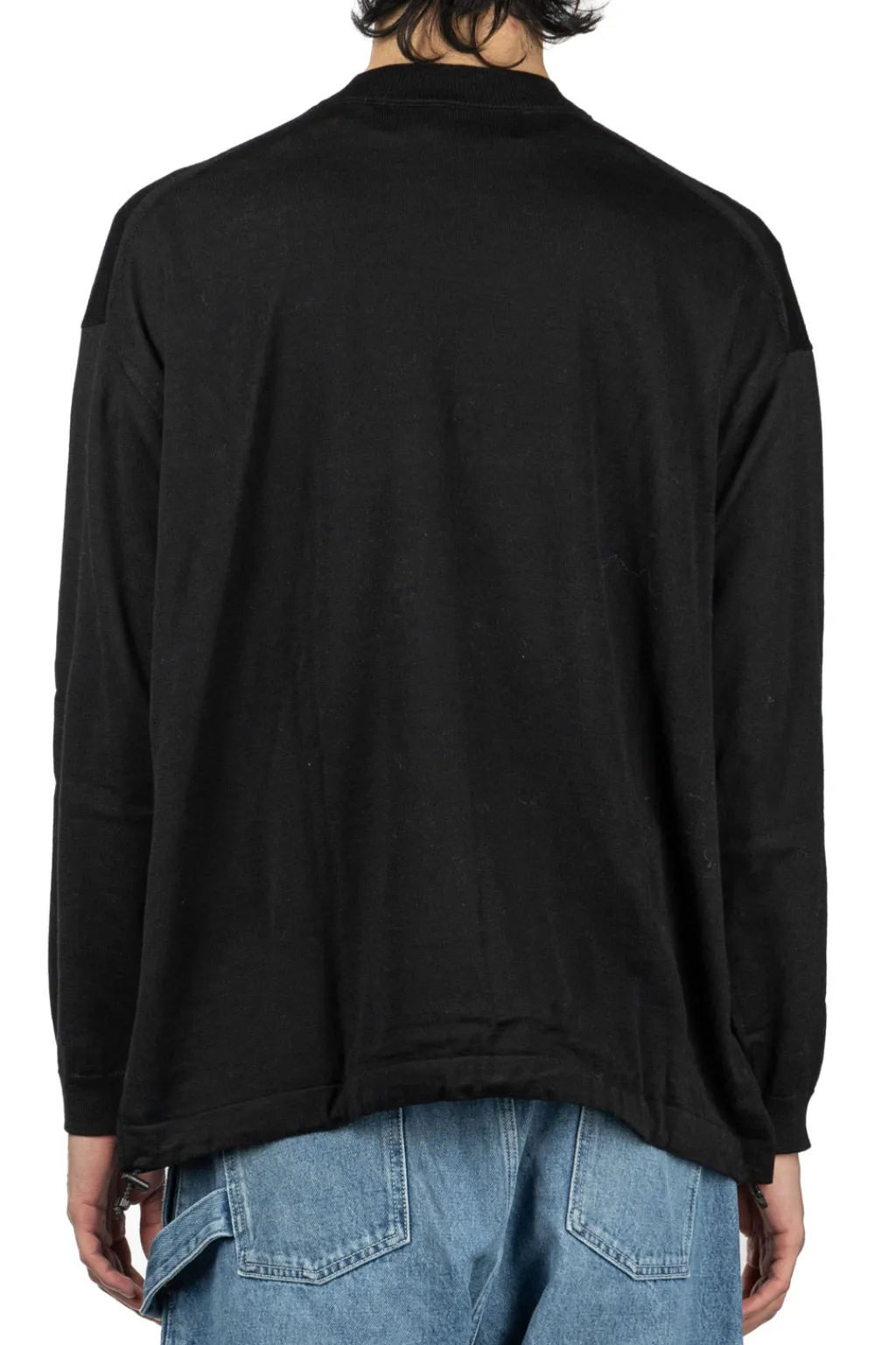 Sale Comme Des Garcons Homme Worsted Wool Jersey Sweater - Black