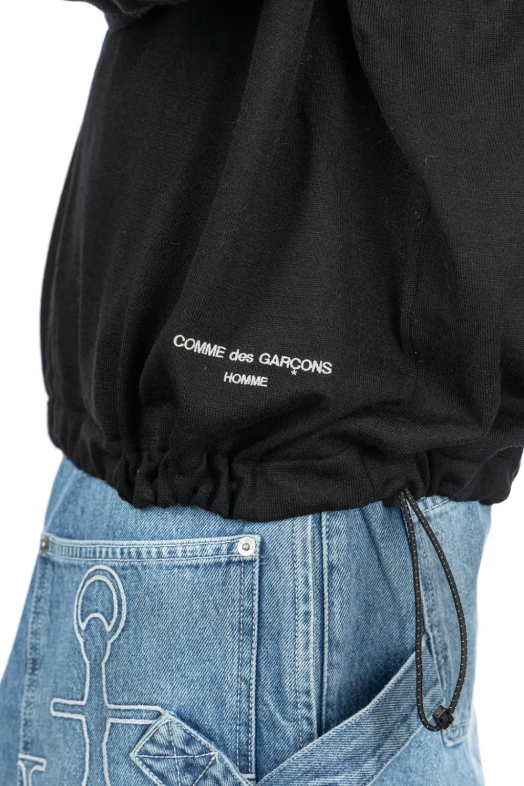 Sale Comme Des Garcons Homme Worsted Wool Jersey Sweater - Black