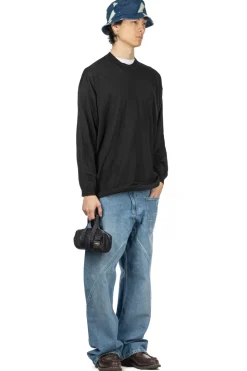 Sale Comme Des Garcons Homme Worsted Wool Jersey Sweater - Black
