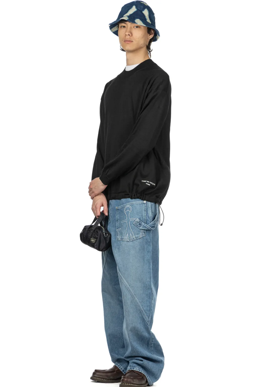 Sale Comme Des Garcons Homme Worsted Wool Jersey Sweater - Black