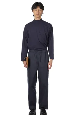 Outlet YLEVE Y : Cotton Poly Twill Tapered Easy Trousers - Navy