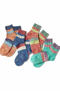 Best Kapital 60 Yarns Cotton Rib Stripe Socks - 4 Colors