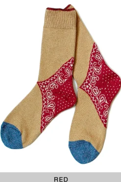 New Kapital 96 Yarns Heel Paisley Bandana Socks - 3 Colour Choices