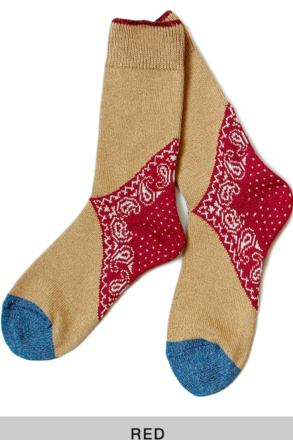 New Kapital 96 Yarns Heel Paisley Bandana Socks - 3 Colour Choices