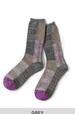 New Kapital 84 Yarns Patchwork Tweed Fairisle Socks - 3 Colors