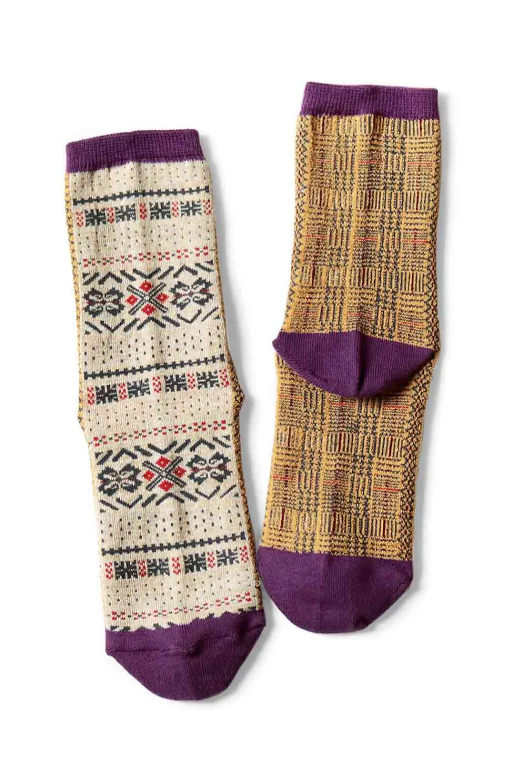 Discount Kapital 144 Yarns 2-Tones Fairisle Socks - 3 Color Choices