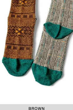 Discount Kapital 144 Yarns 2-Tones Fairisle Socks - 3 Color Choices