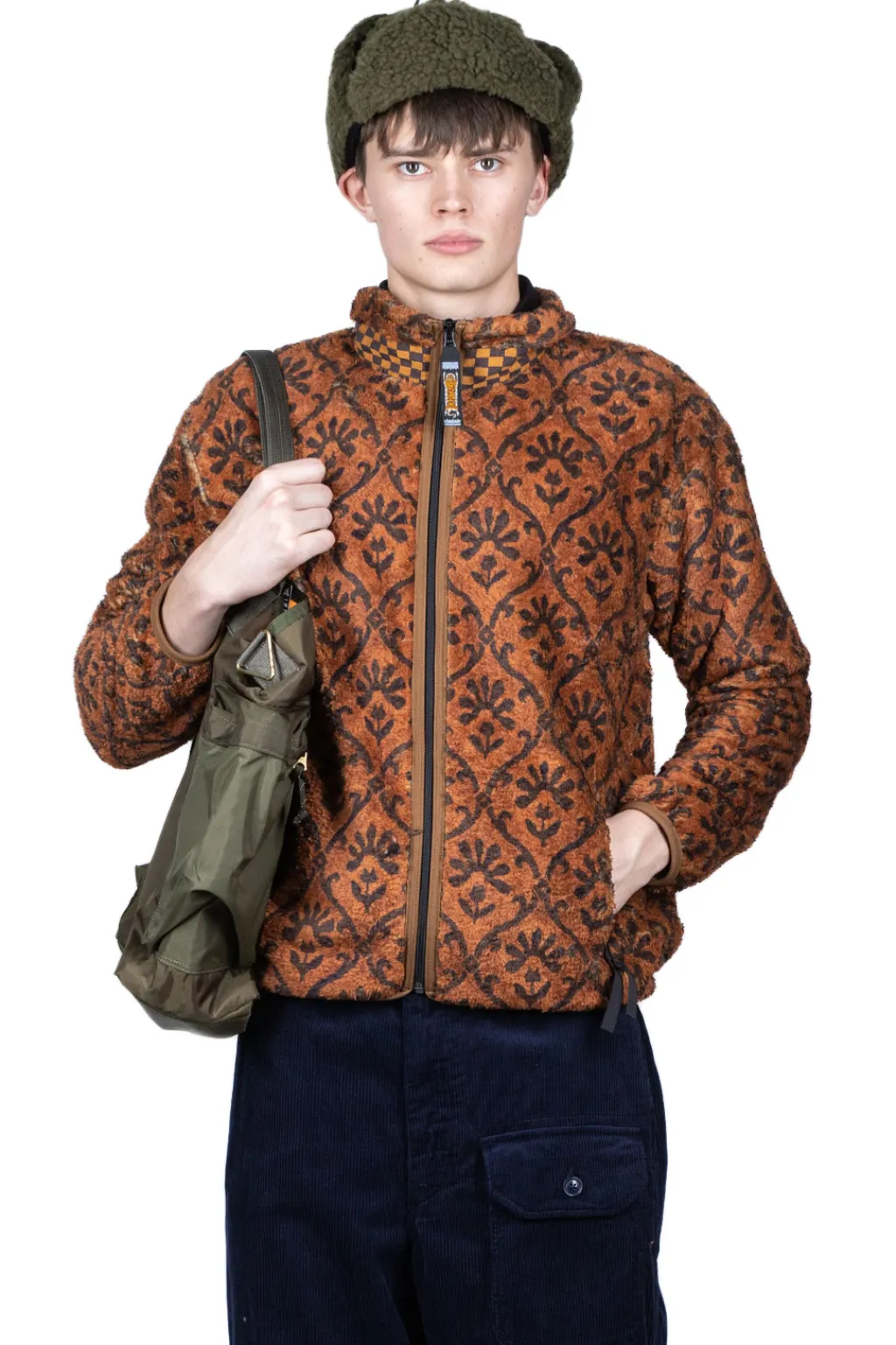 Fashion Kapital YOSEMITE Arabesque Fleece ZIP Blouson - Brown