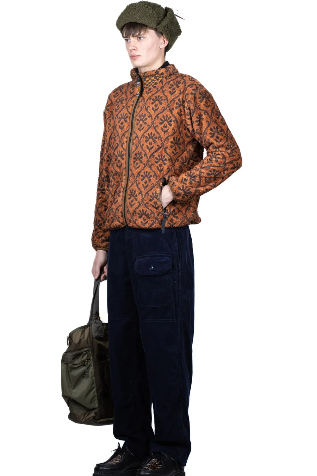 Fashion Kapital YOSEMITE Arabesque Fleece ZIP Blouson - Brown
