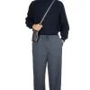 Fashion Still by Hand Zipped Hem Nylon Pants - Blue Grey
