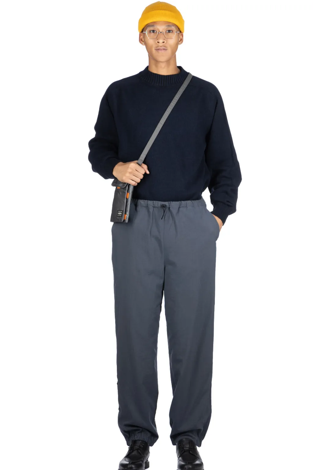 Fashion Still by Hand Zipped Hem Nylon Pants - Blue Grey