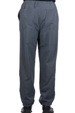 Fashion Still by Hand Zipped Hem Nylon Pants - Blue Grey