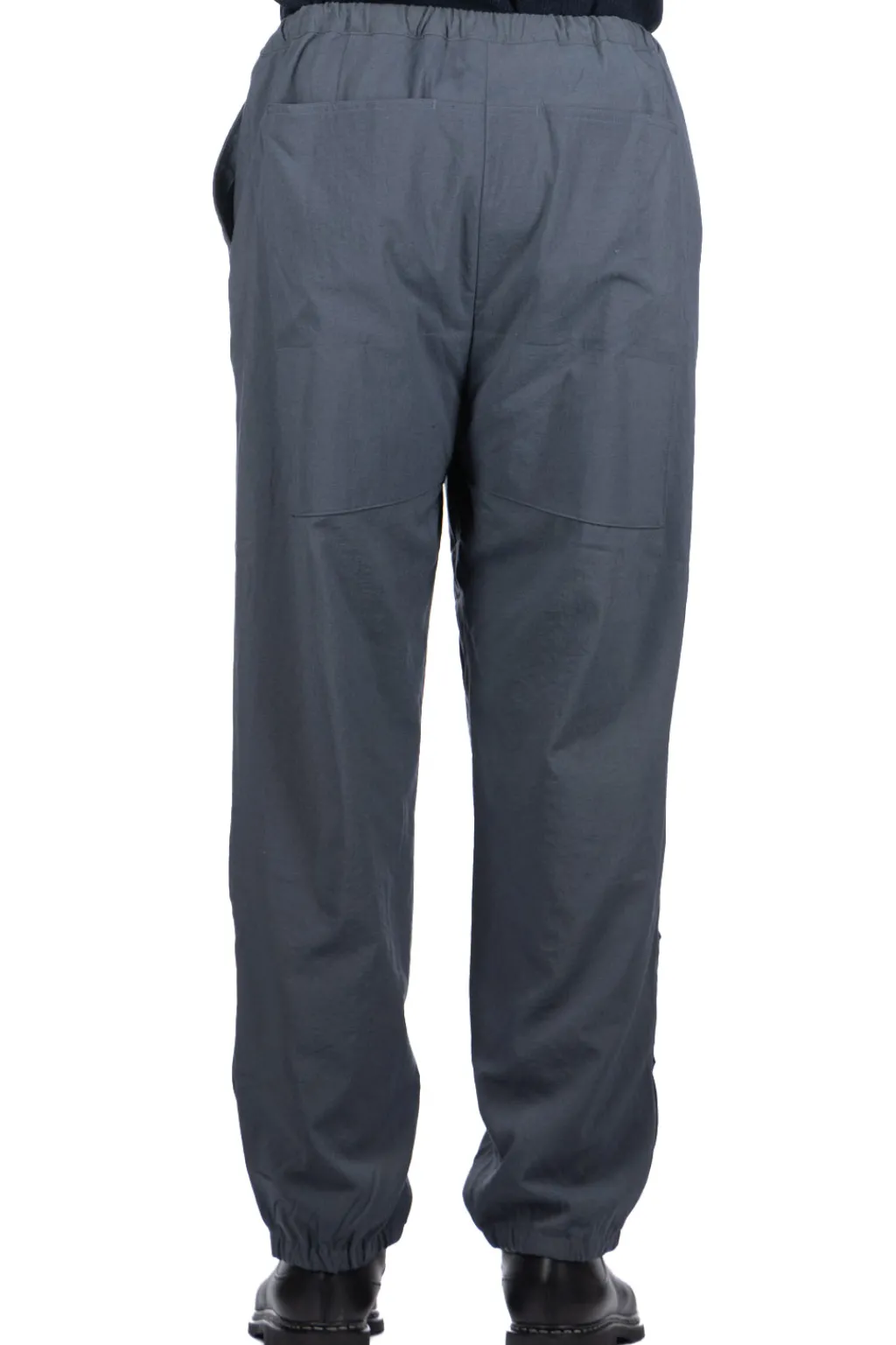 Fashion Still by Hand Zipped Hem Nylon Pants - Blue Grey