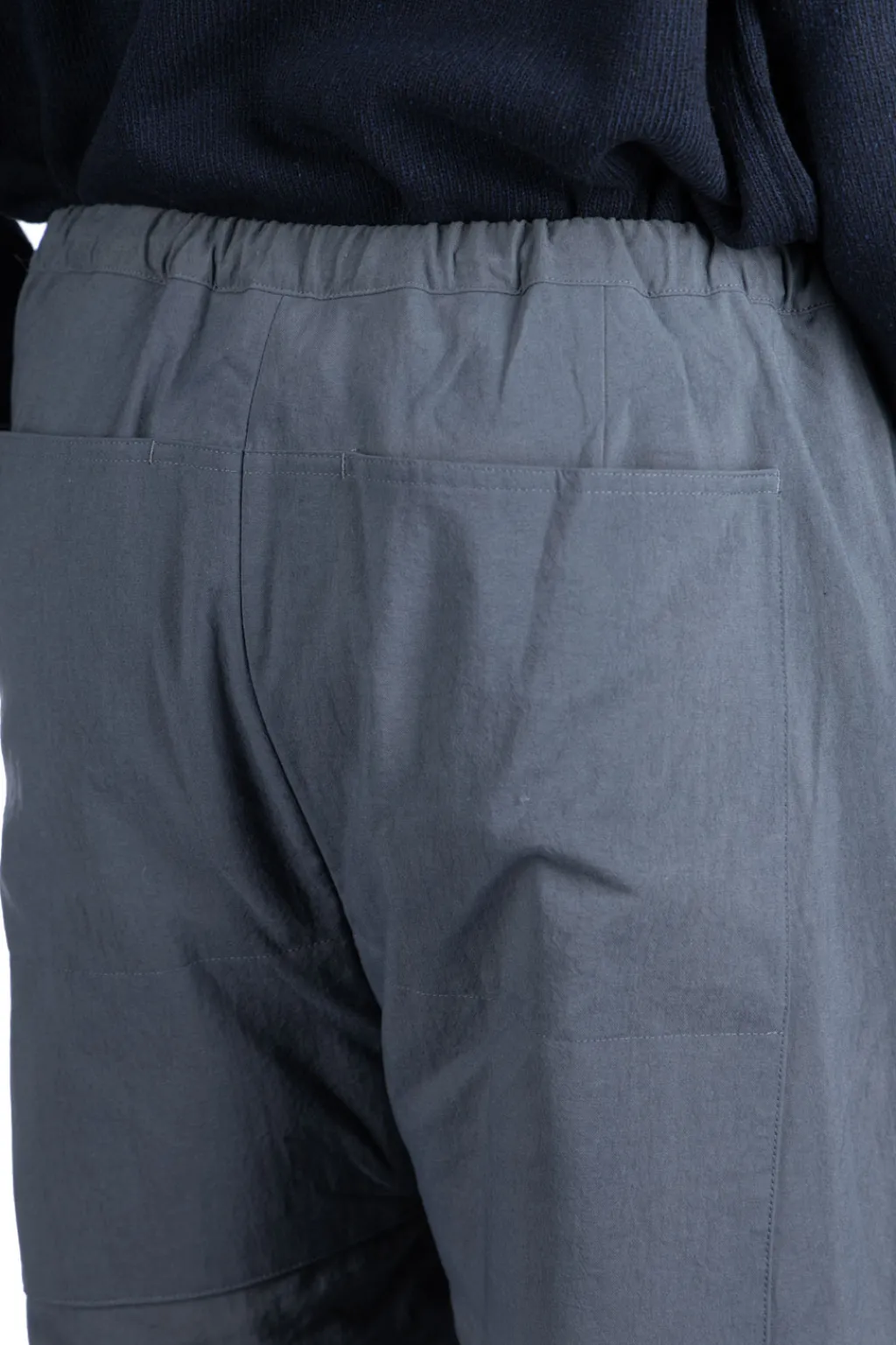 Fashion Still by Hand Zipped Hem Nylon Pants - Blue Grey