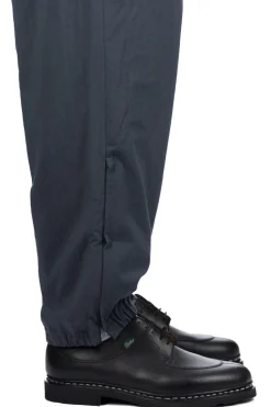 Fashion Still by Hand Zipped Hem Nylon Pants - Blue Grey